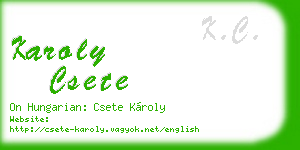 karoly csete business card