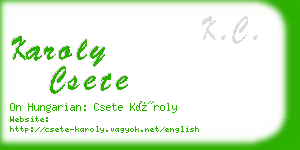 karoly csete business card